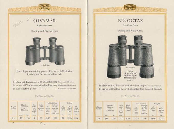 History of 7x50 binoculars from Jena - History of 7x50 binoculars from Jena