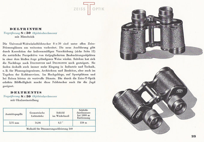 Legendary binoculars - Carl Zeiss Jena Deltrintem 8x30 - Carl Zeiss Jena Deltrintem 8x30 - 1920-1990