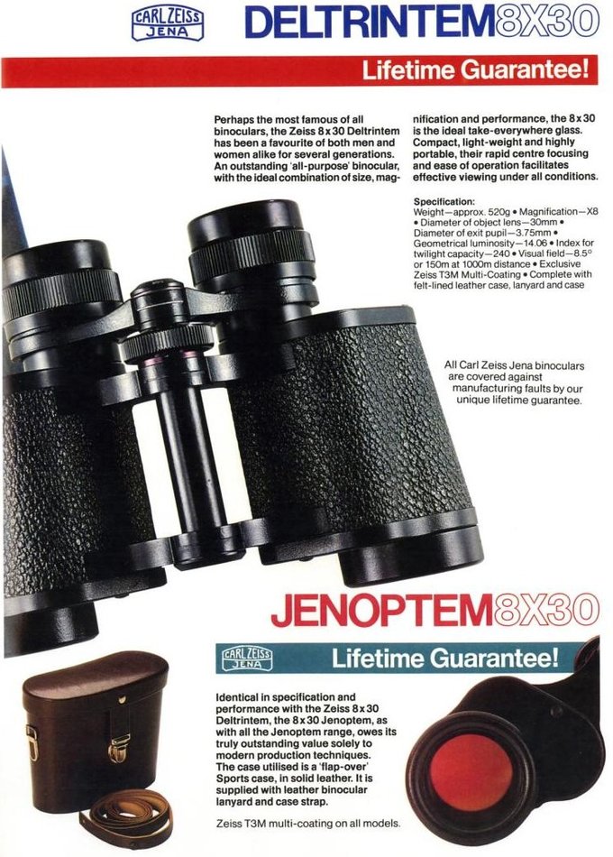 Legendary binoculars - Carl Zeiss Jena Deltrintem 8x30 - Carl Zeiss Jena Deltrintem 8x30 - 1920-1990