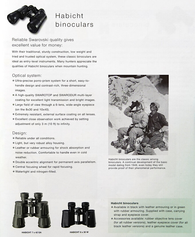 Legendary binoculars - Swarovski Habicht 8x30 - From 1994 to the present day